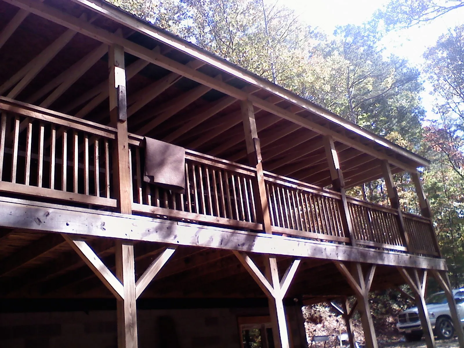 Timber framing under a new elevated porch and deck — Roof Leak Repair in Ardmore by Roofing Brothers